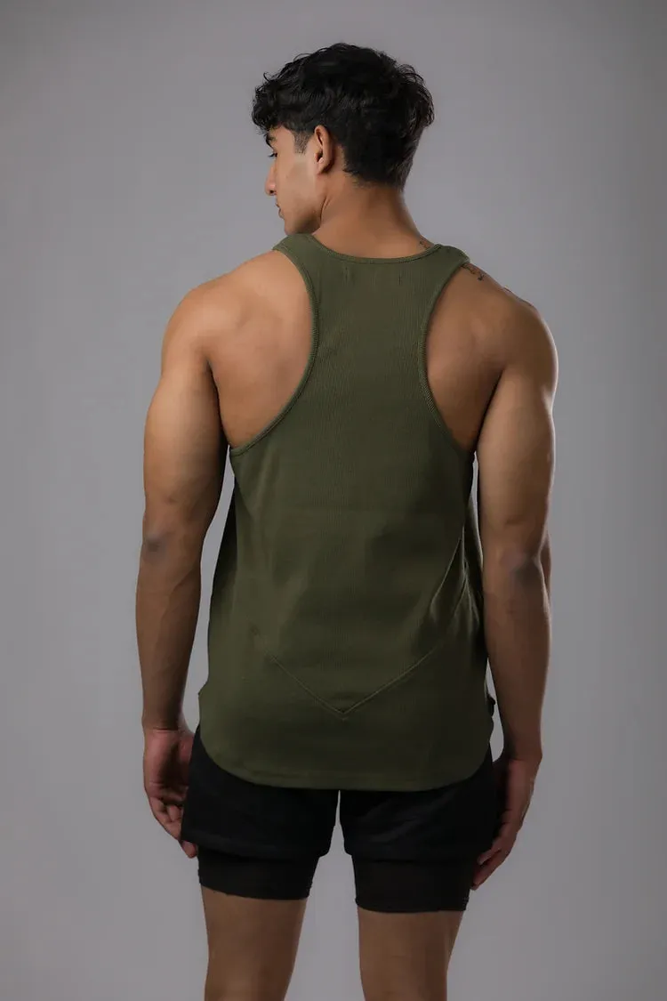 THE RIBBED TANK V2 [OLIVE]