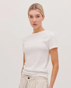 The Ribbed Tee - White