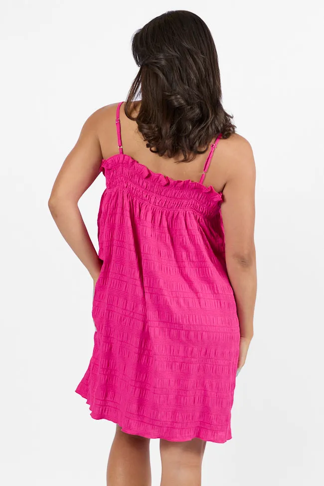 Tidal Tango Pink Textured Shift Romper Dress FINAL SALE