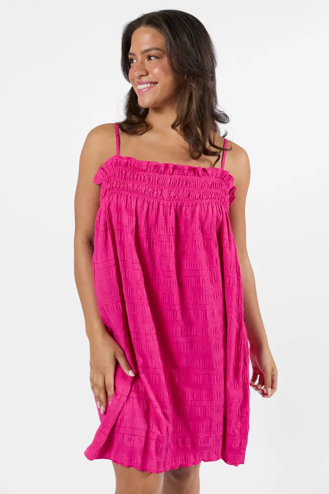 Tidal Tango Pink Textured Shift Romper Dress FINAL SALE