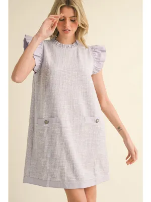 Tweed Shift Dress with Pockets