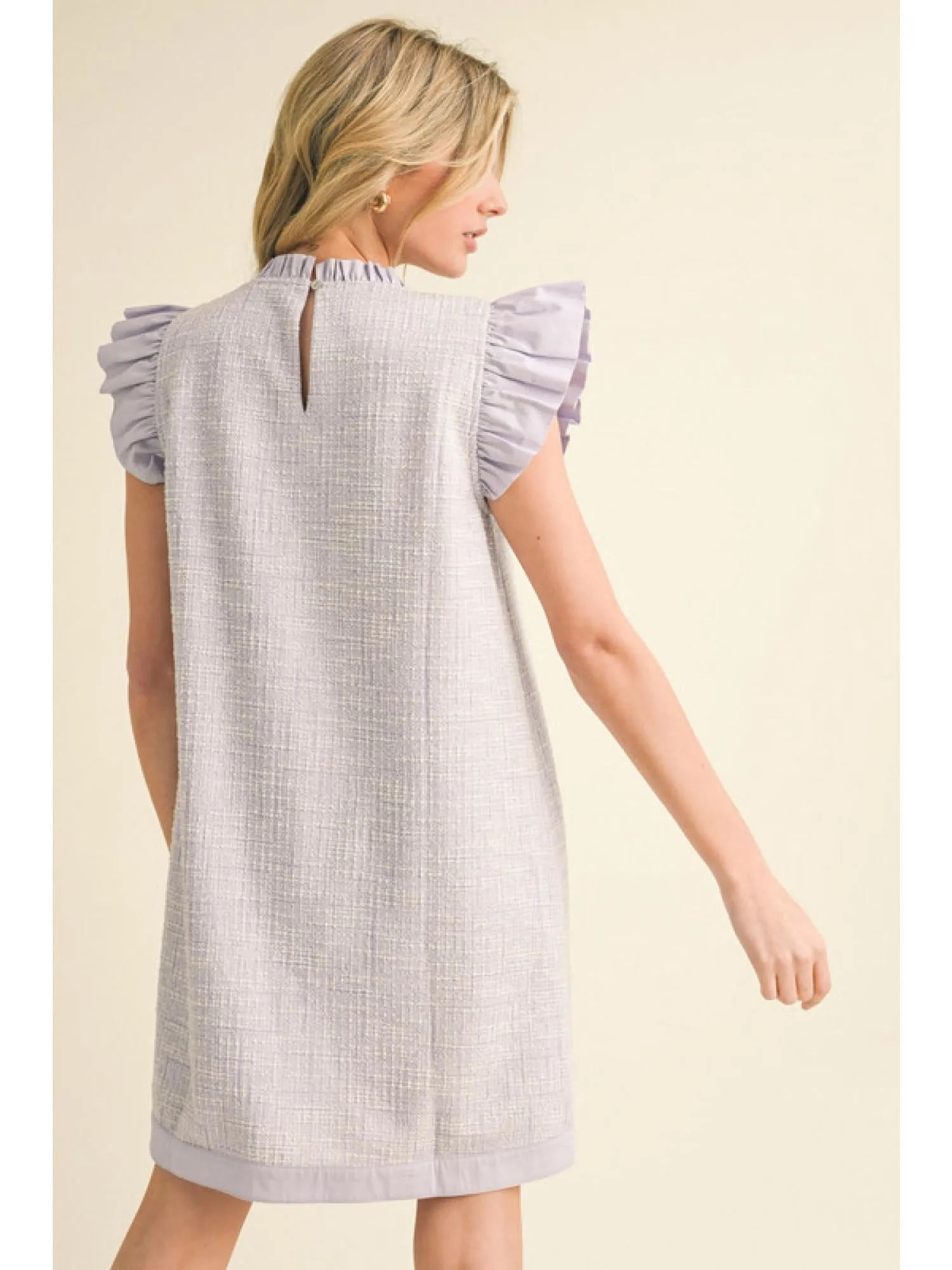 Tweed Shift Dress with Pockets