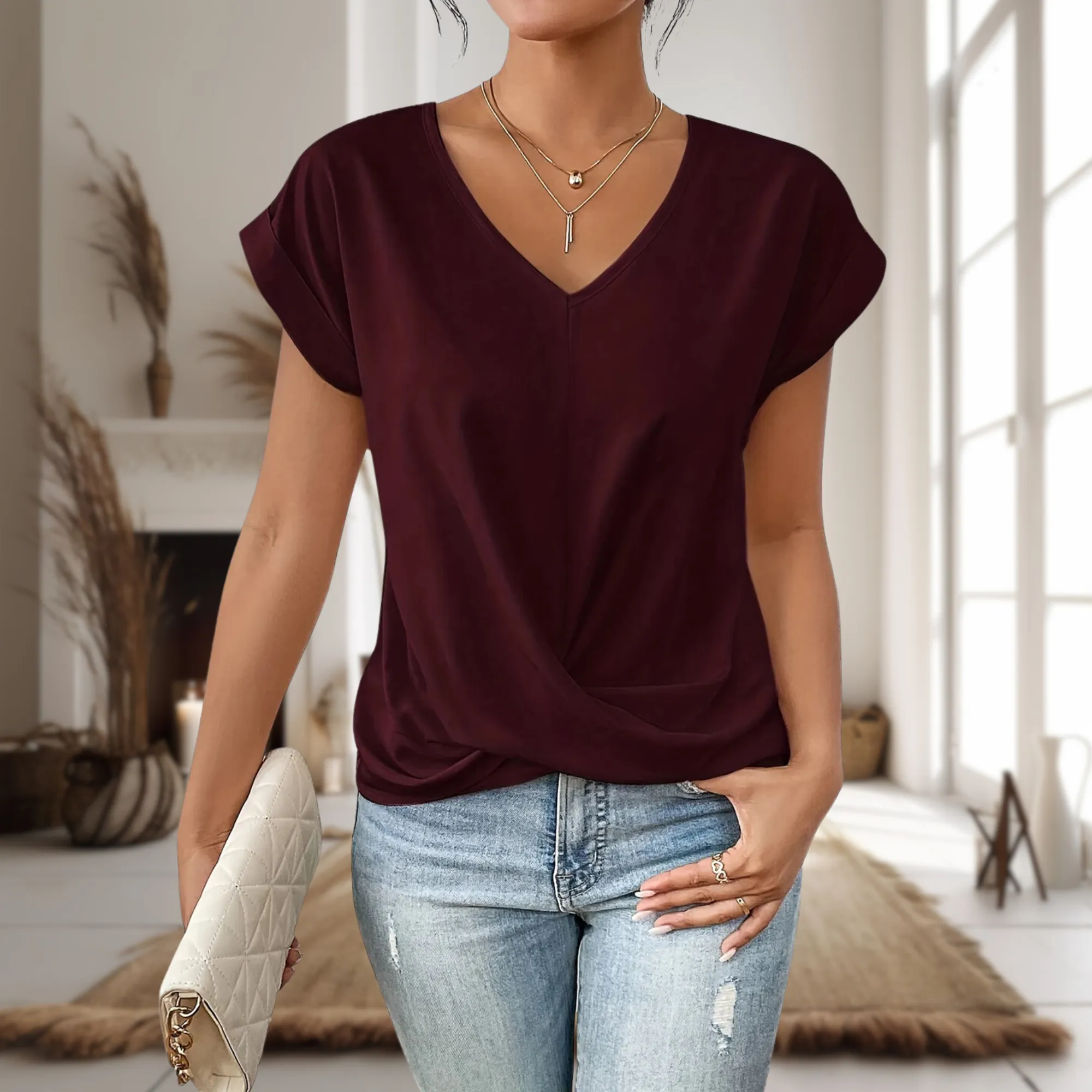 Vanya | Elegant Draped Blouse