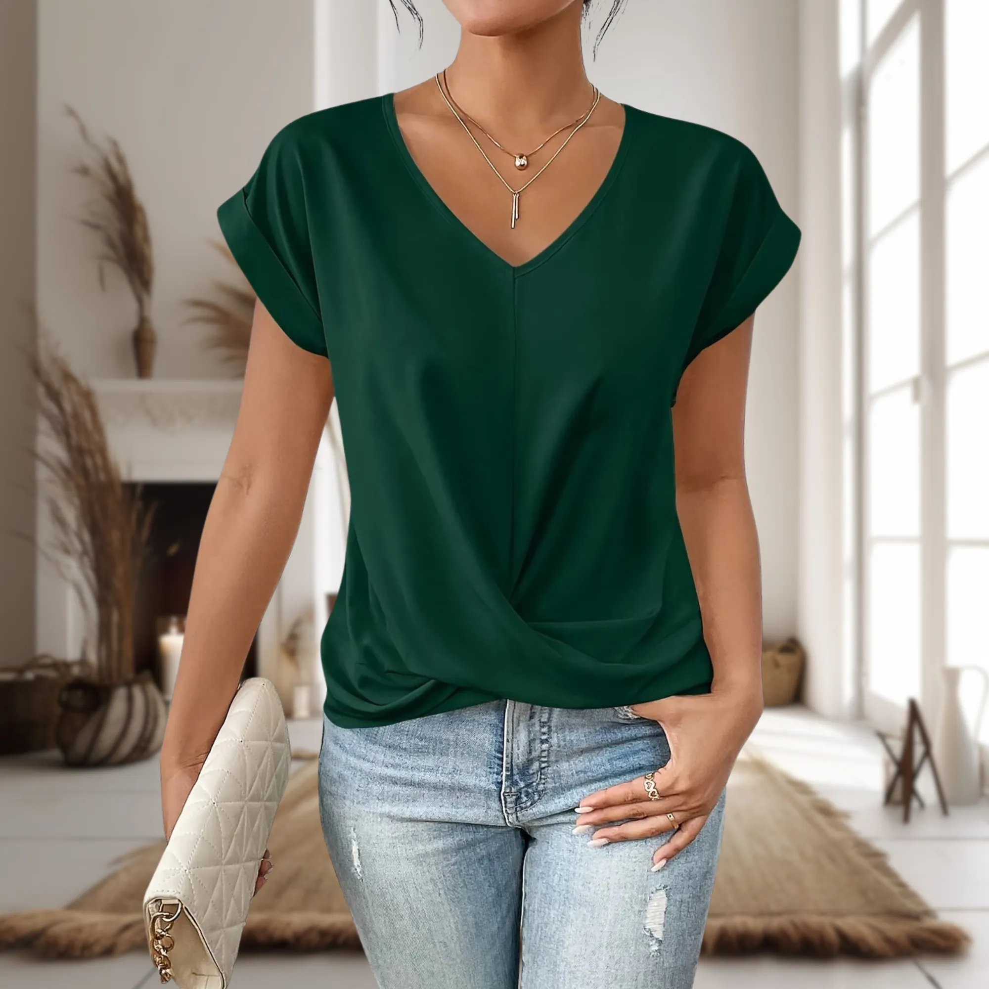 Vanya | Elegant Draped Blouse