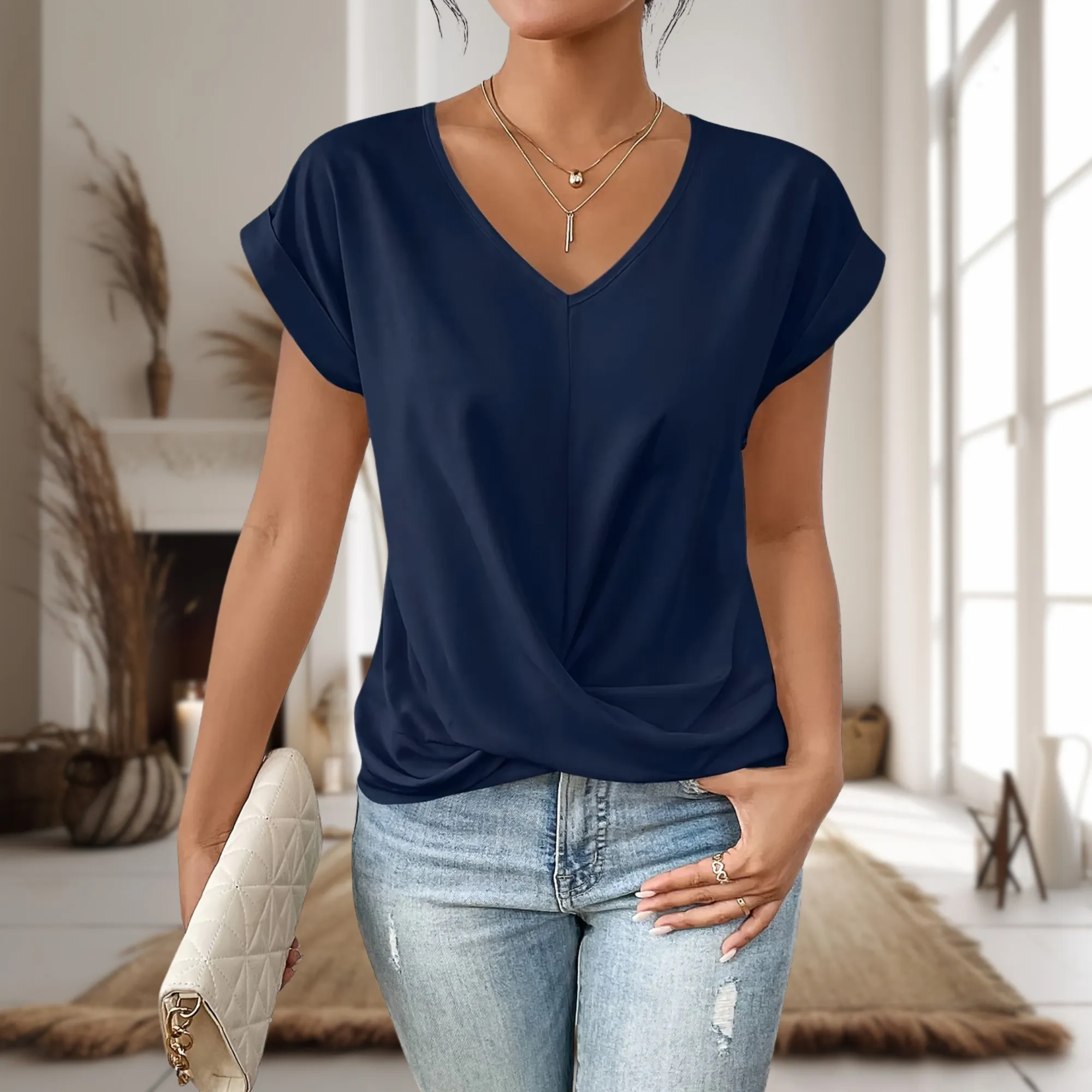 Vanya | Elegant Draped Blouse