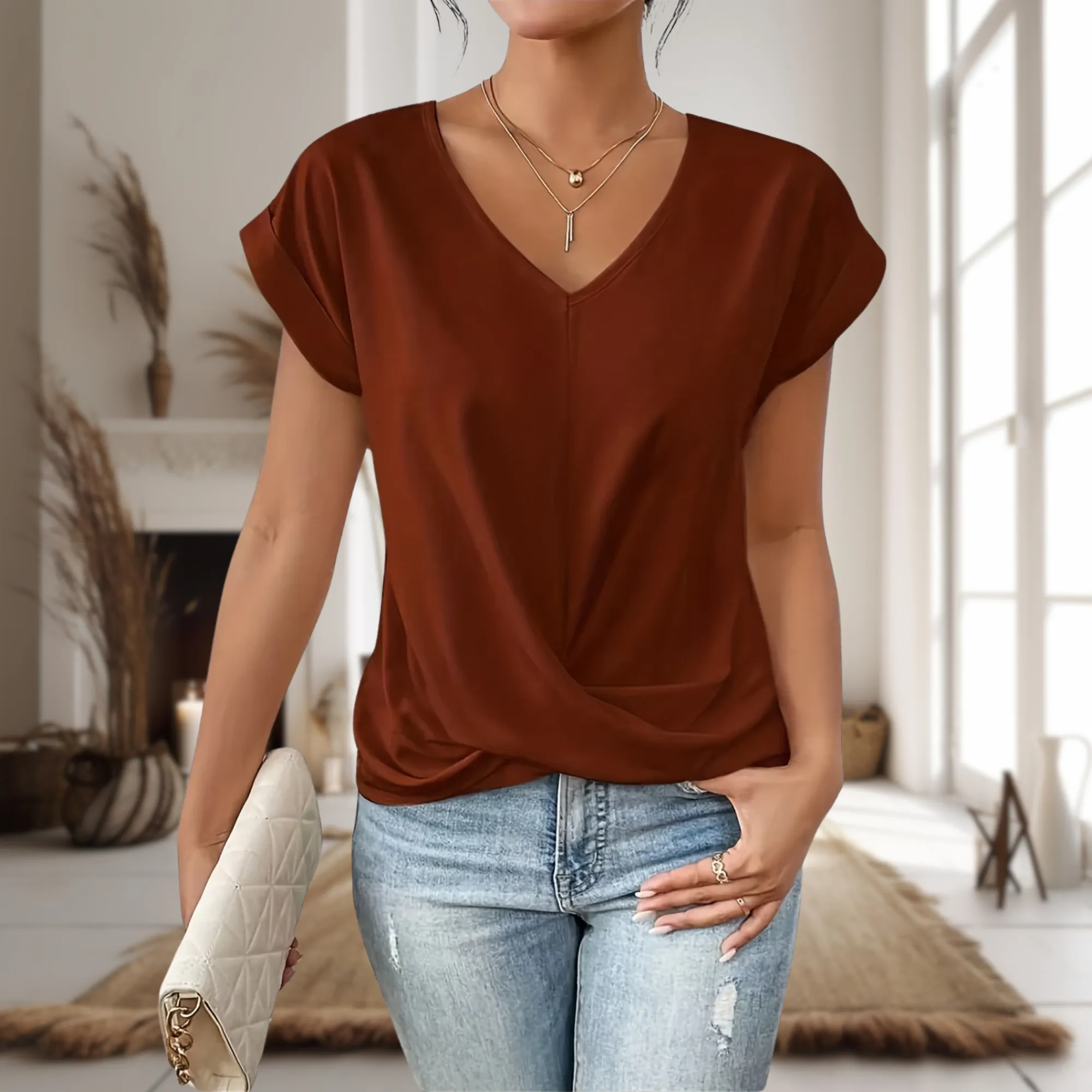 Vanya | Elegant Draped Blouse