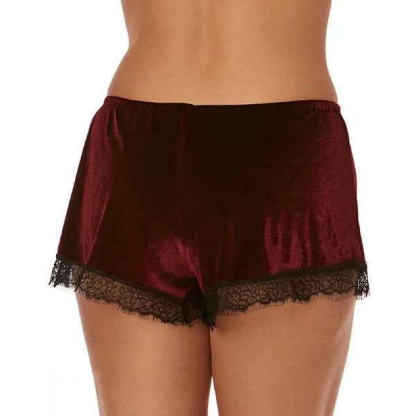 Velvet Tap Pants - Wine/Black -