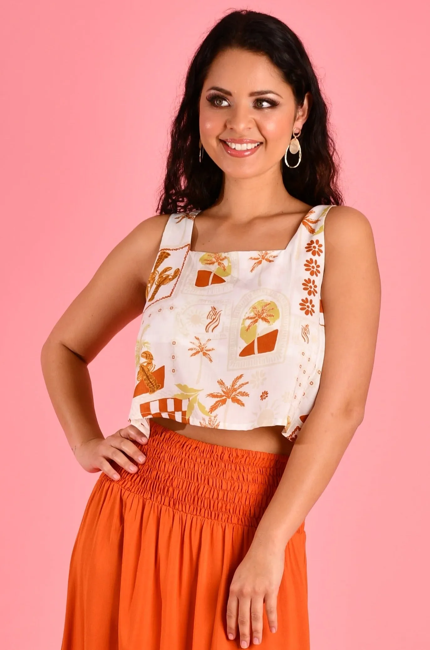 VGLT840 - MARINA CROP TOP - LAGUNA BEACH WHITE