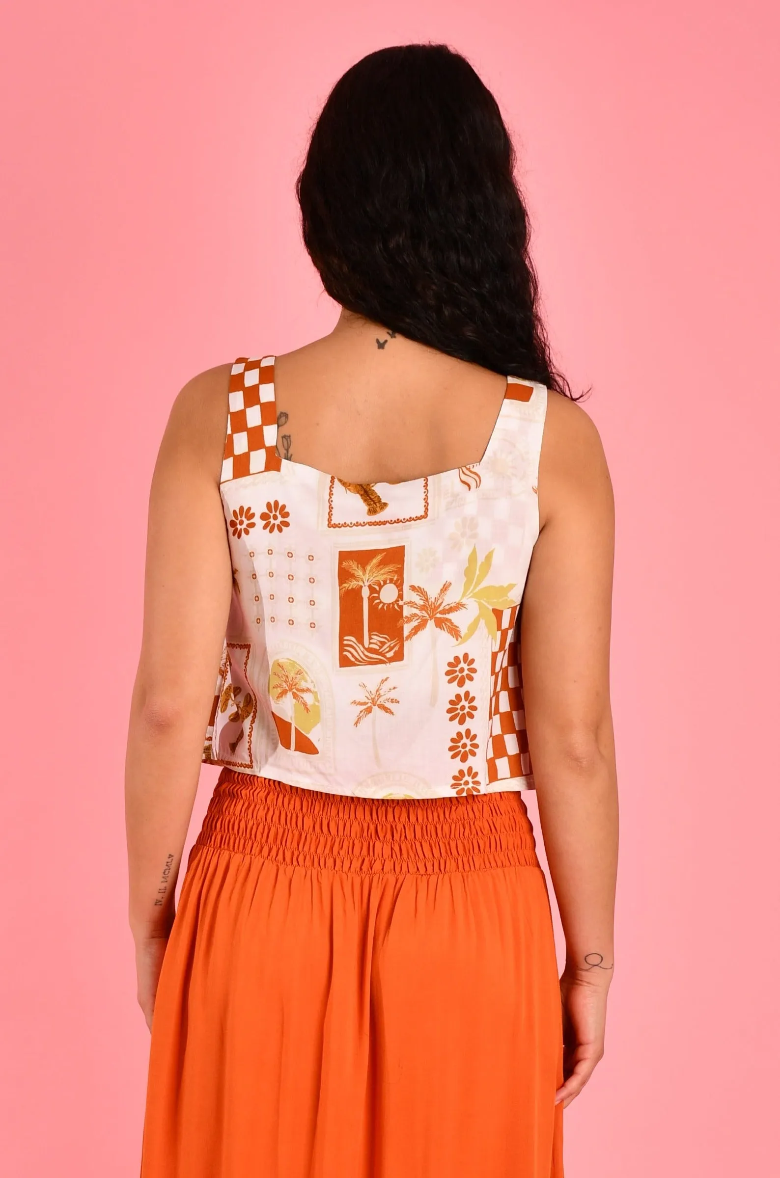 VGLT840 - MARINA CROP TOP - LAGUNA BEACH WHITE