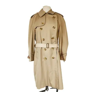 Vintage 80s Womens Burberrys Coat Beige Trench w/Wool Plaid Liner