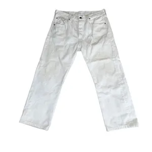 Vintage White Levi’s 501 Cropped Jeans 36” length
