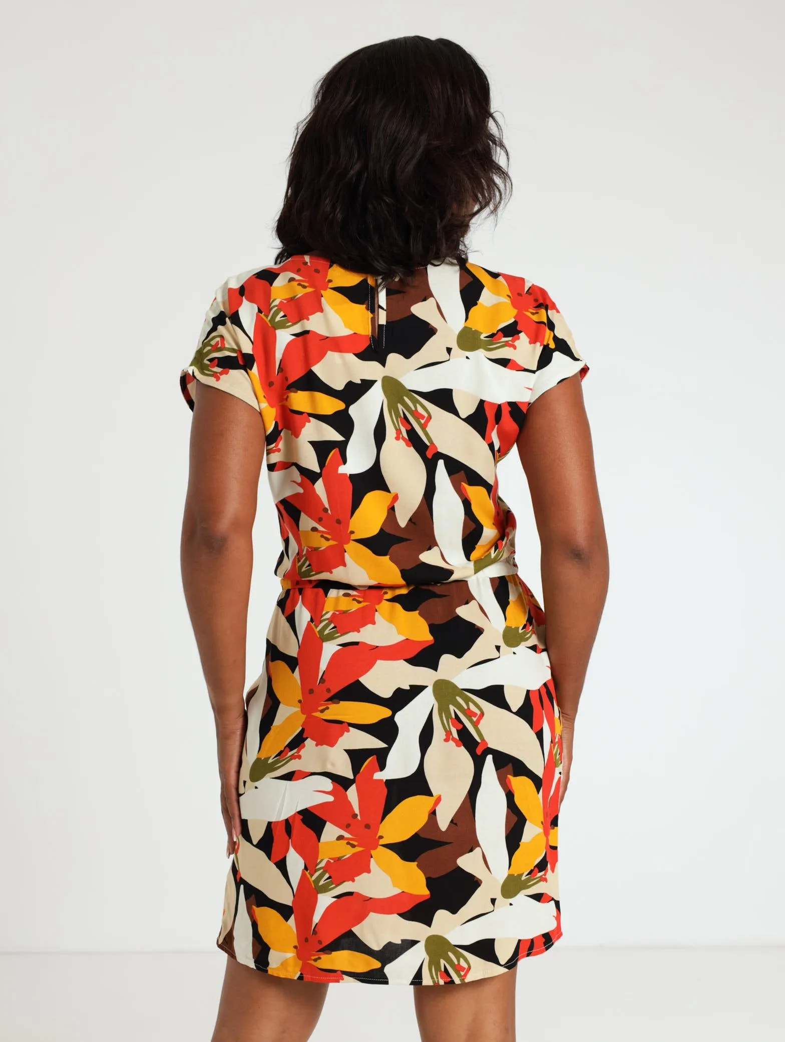 Waisted Shift Dress - Black
