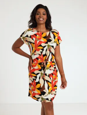 Waisted Shift Dress - Black