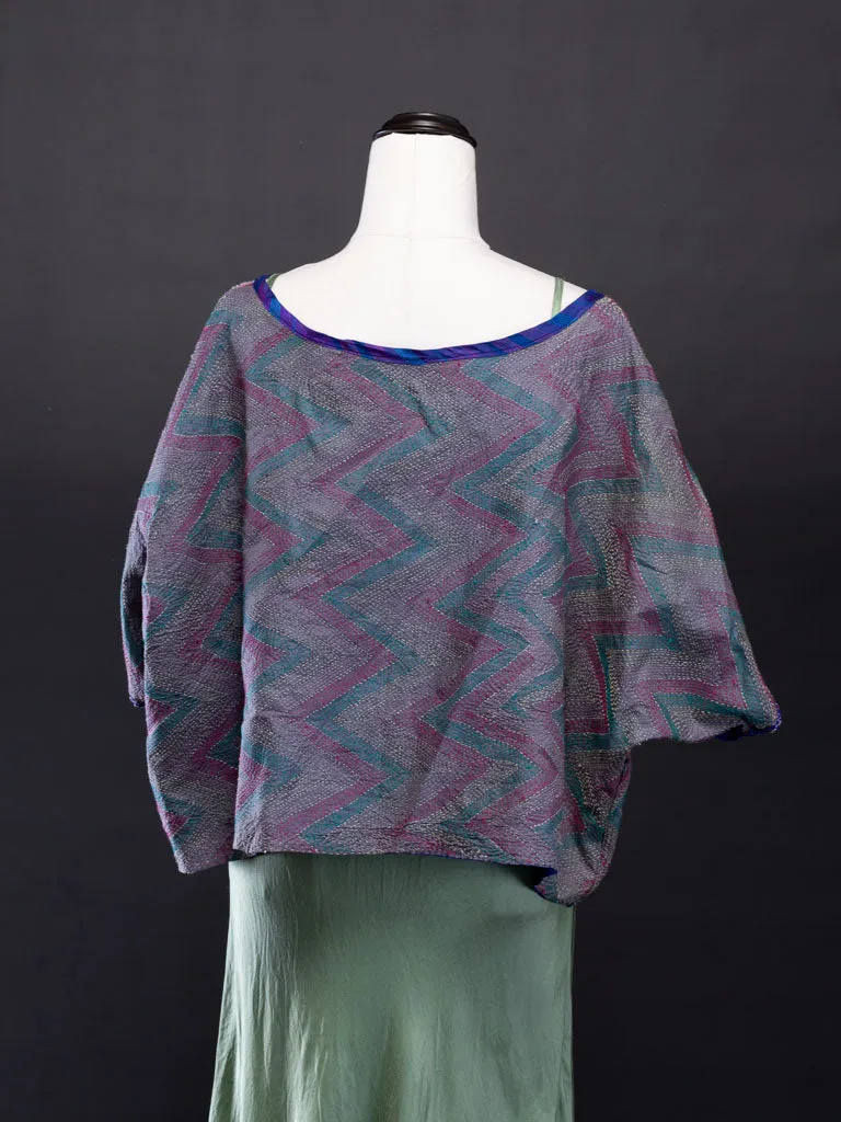Wannabegeisha silk reversible top Cool Mint