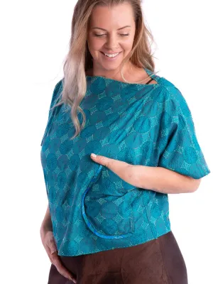 Wannabegeisha silk reversible top oceana