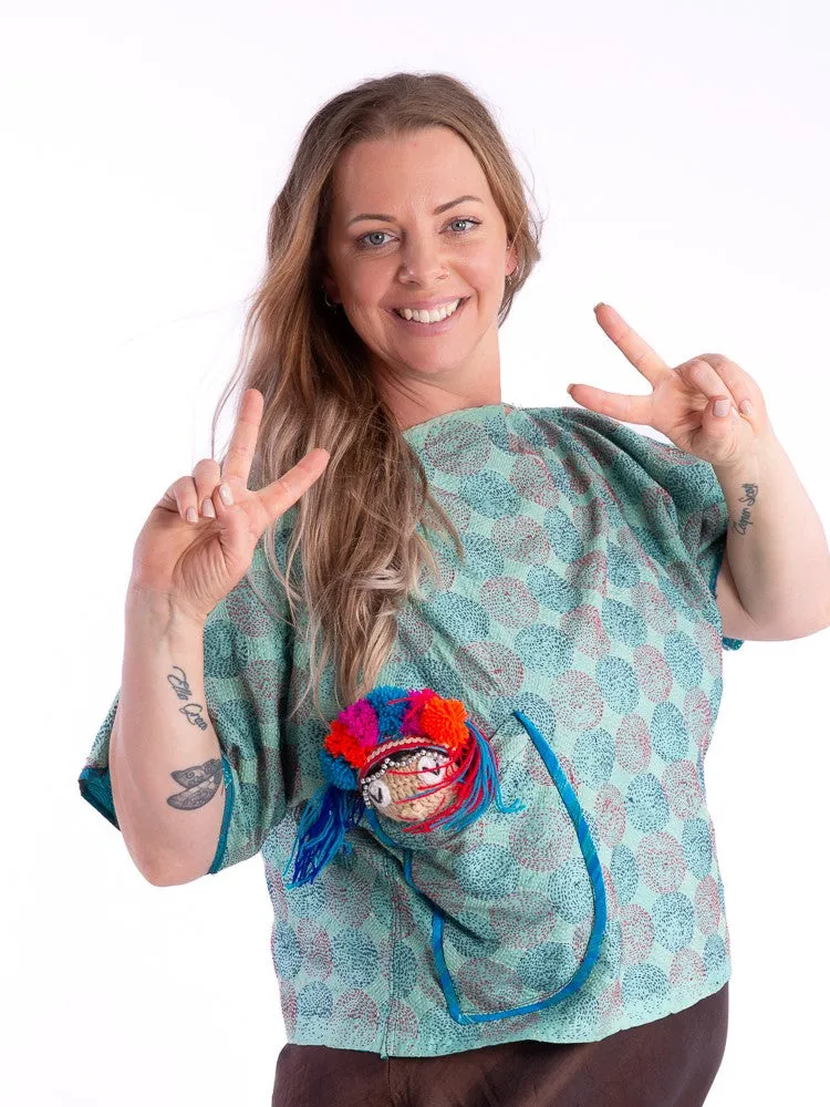 Wannabegeisha silk reversible top oceana