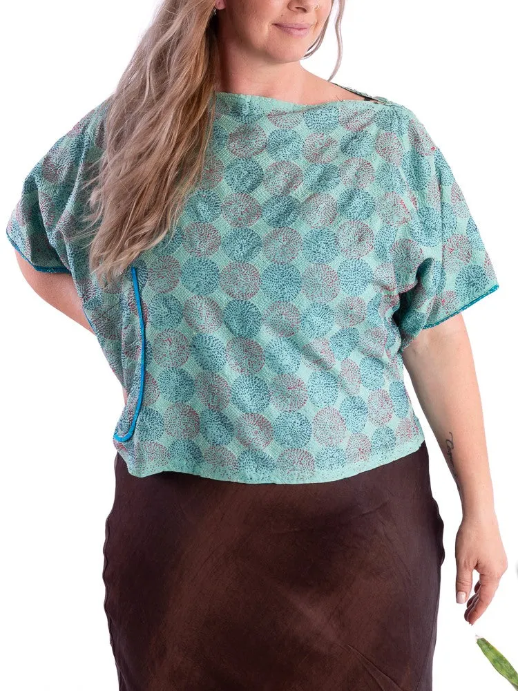 Wannabegeisha silk reversible top oceana