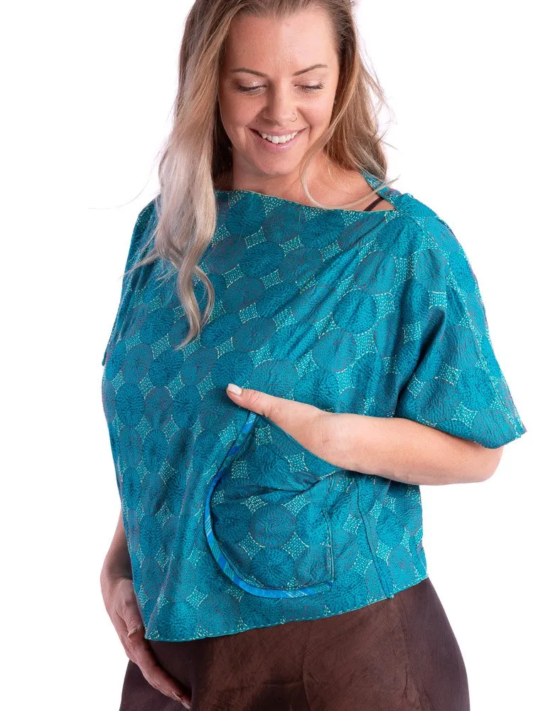 Wannabegeisha silk reversible top oceana