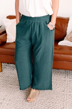 Where's The Beach Cropped Pants In Dark Teal