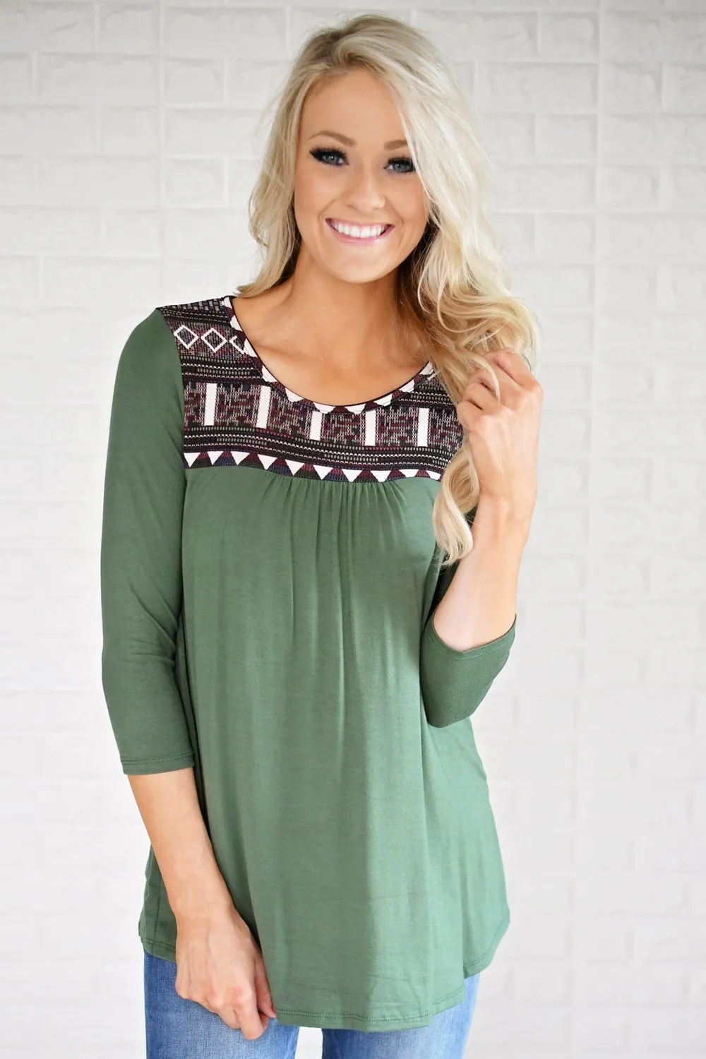 Wherever You Are Olive Top