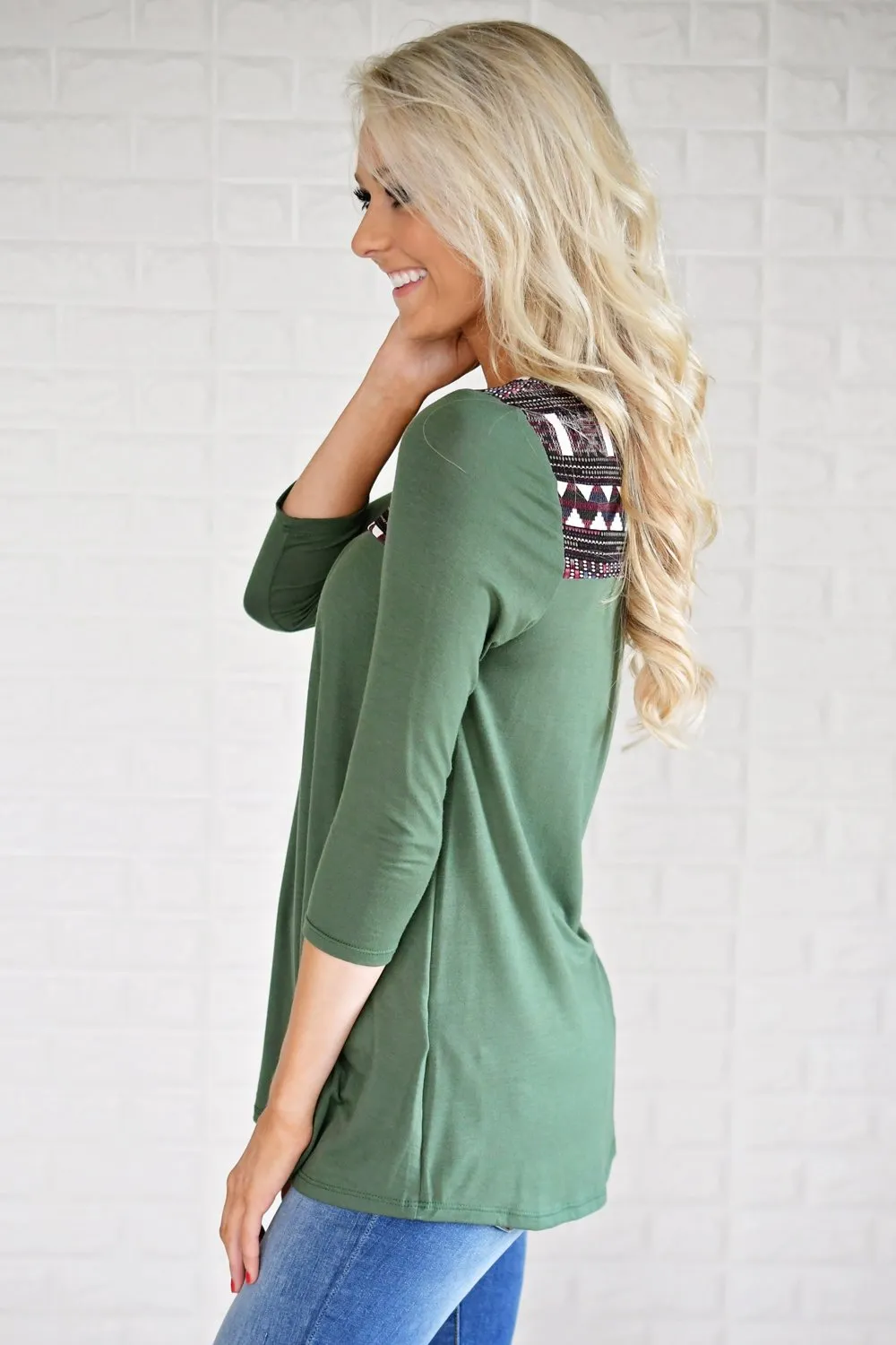 Wherever You Are Olive Top