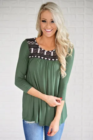 Wherever You Are Olive Top