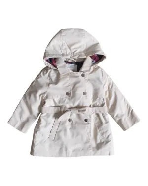 White Trench Coat with Plaid Inside