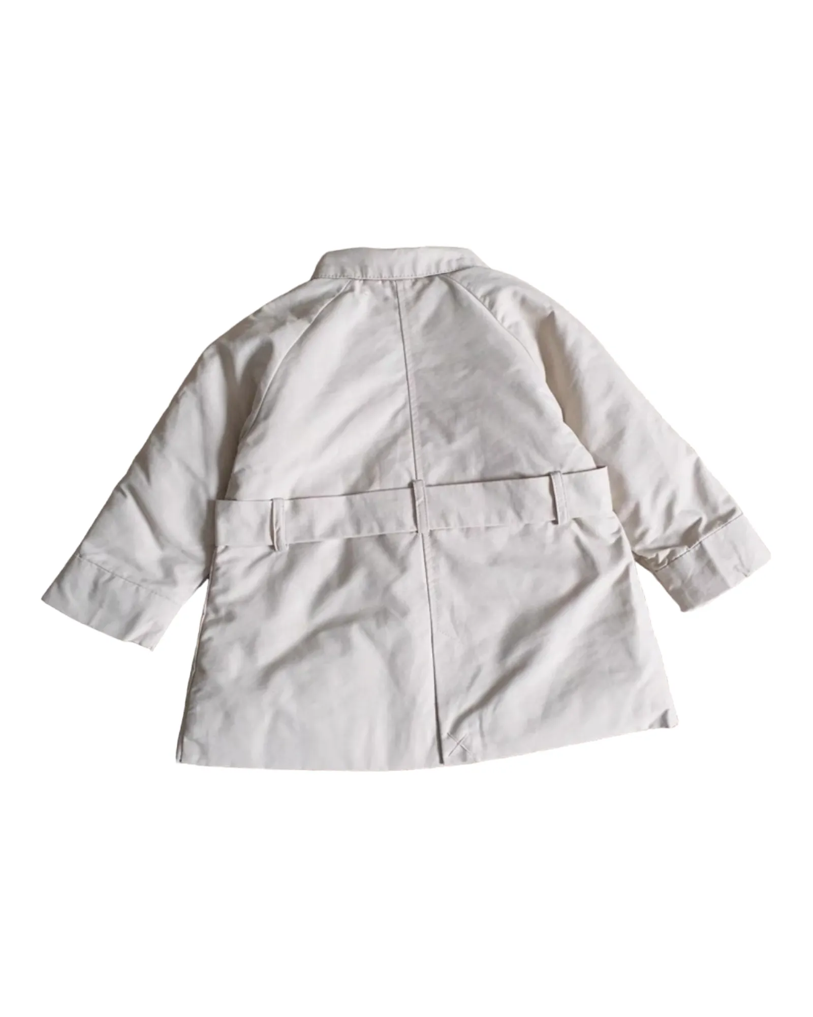 White Trench Coat with Plaid Inside