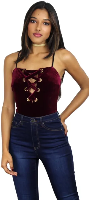 Wish List Wine Velvet Bodysuit