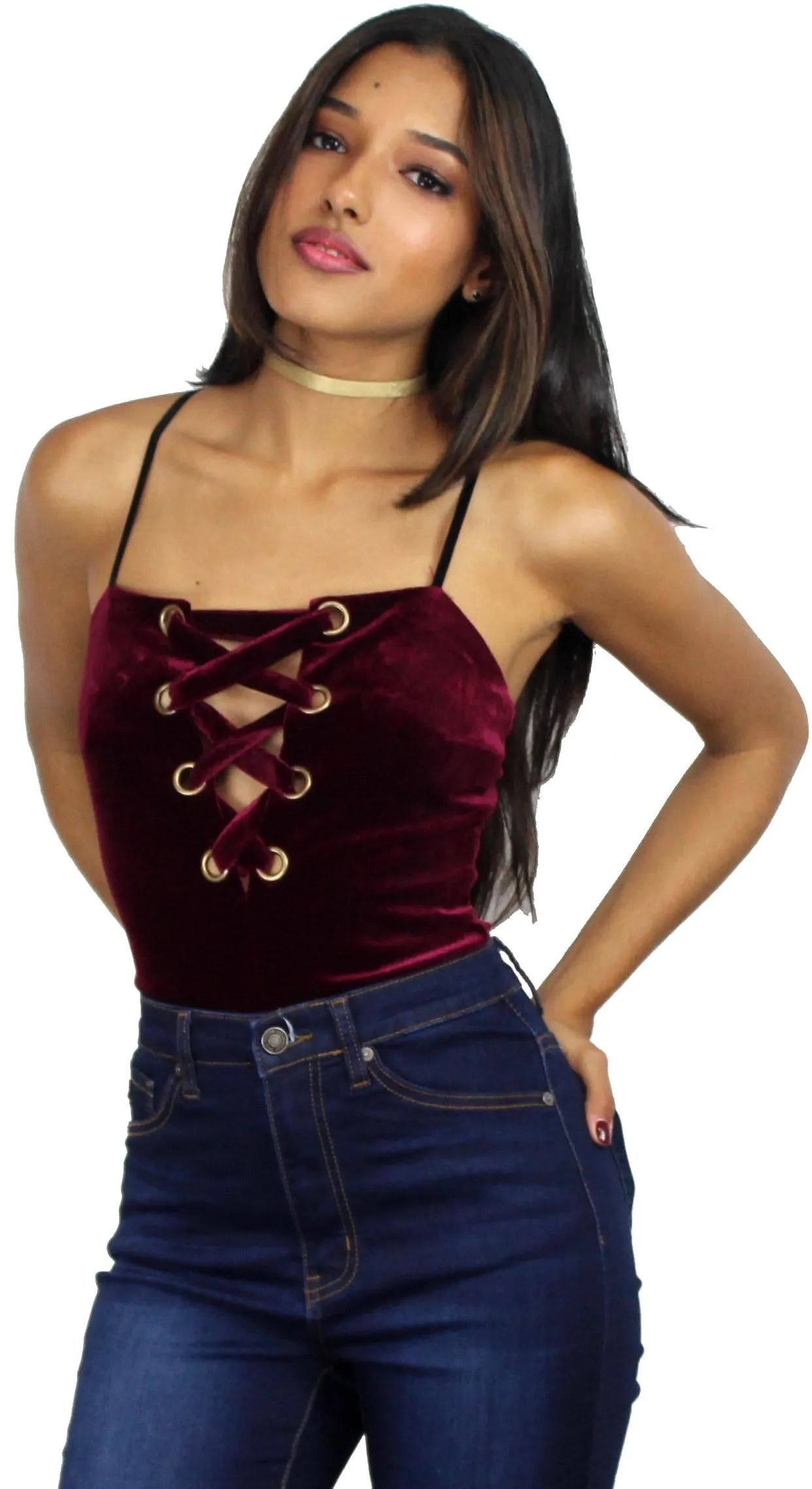 Wish List Wine Velvet Bodysuit