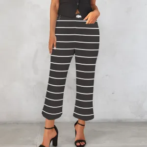 Women's High Waist Pocket Flared Cropped Pants