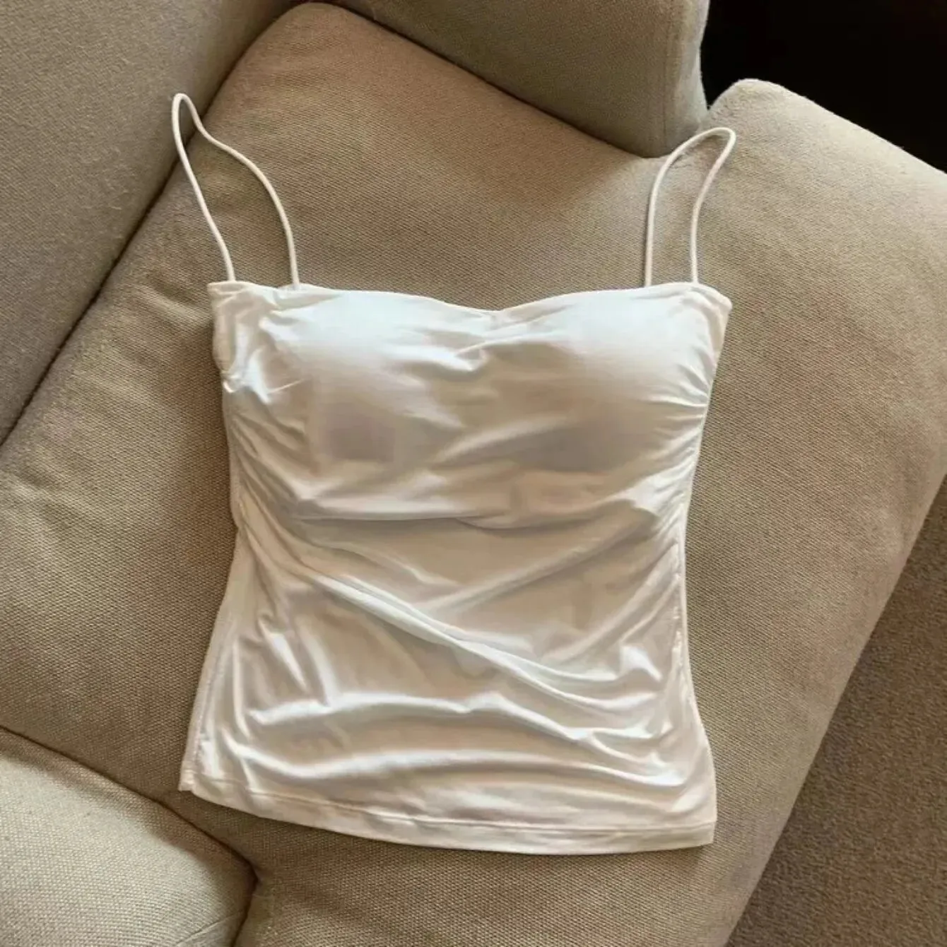 Women's Top Tank Underwear Fitted Camisole Sexy Short Top With Thin Straps