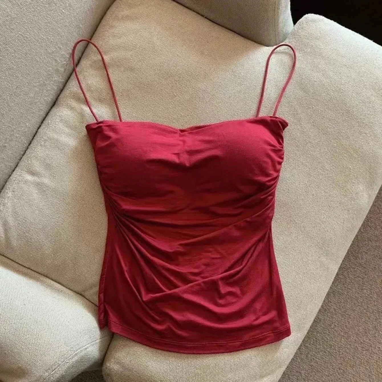 Women's Top Tank Underwear Fitted Camisole Sexy Short Top With Thin Straps