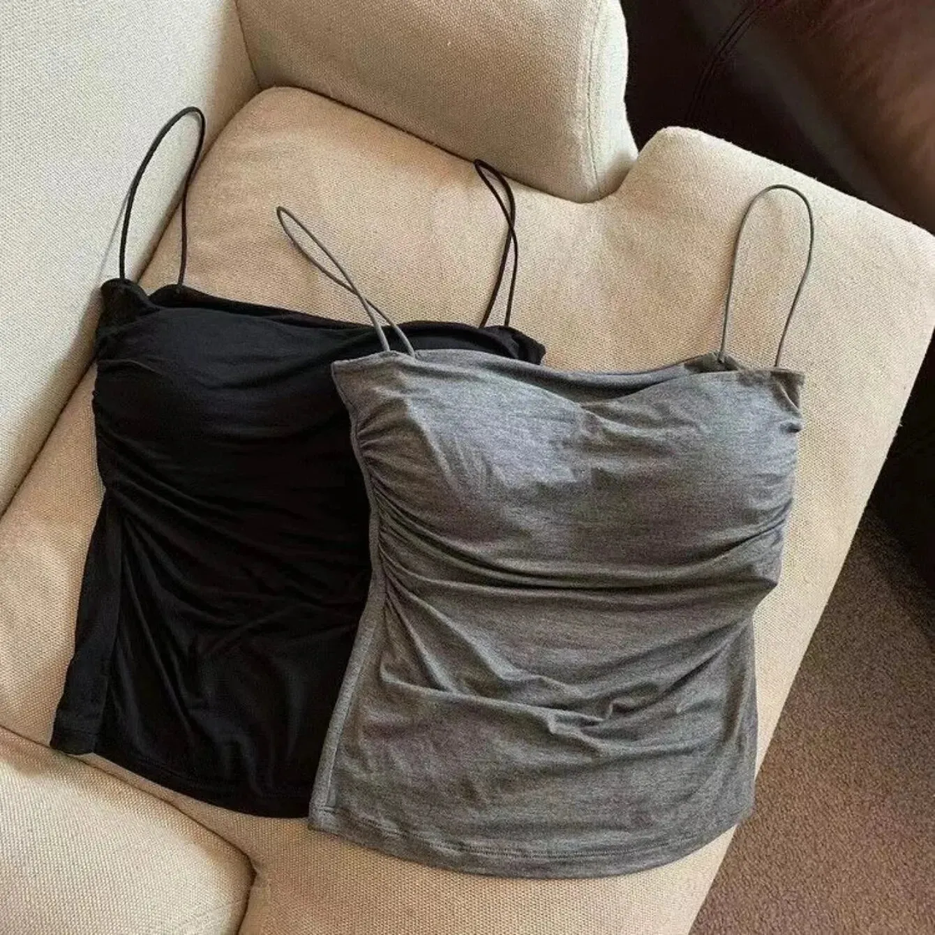 Women's Top Tank Underwear Fitted Camisole Sexy Short Top With Thin Straps