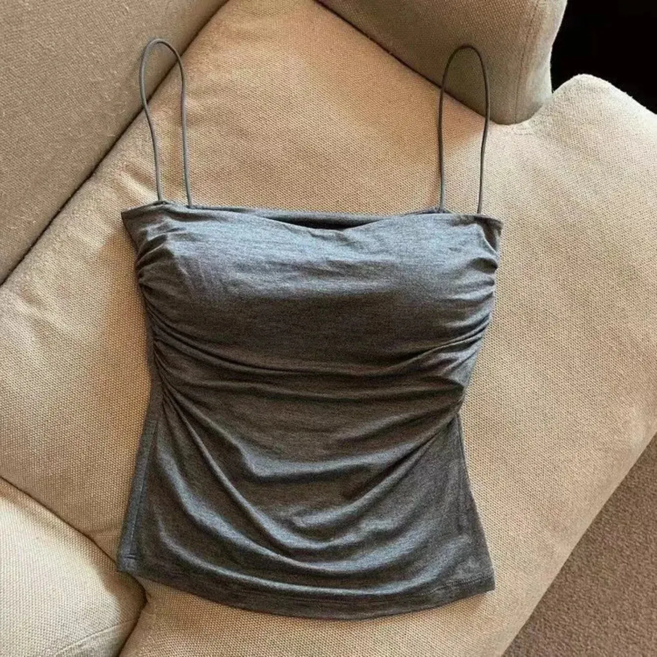 Women's Top Tank Underwear Fitted Camisole Sexy Short Top With Thin Straps