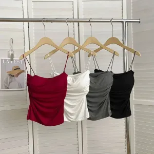 Women's Top Tank Underwear Fitted Camisole Sexy Short Top With Thin Straps