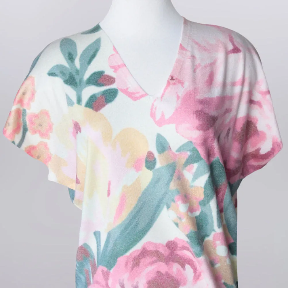 Women's V-Neck Floral Top - 38011