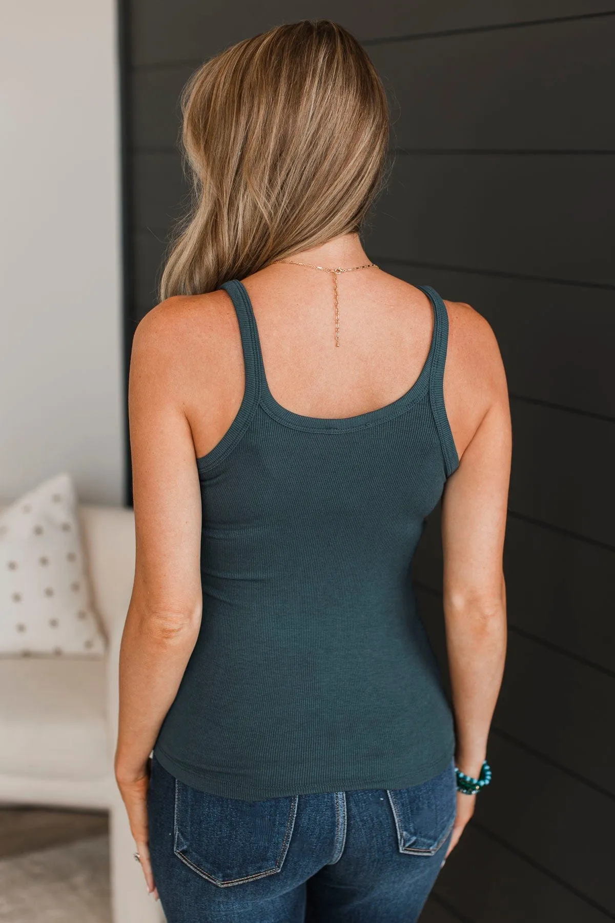 Work Up The Nerve Tank Top- Dark Teal