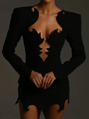 Y2K Asymmetric Cut Out Mini Dress