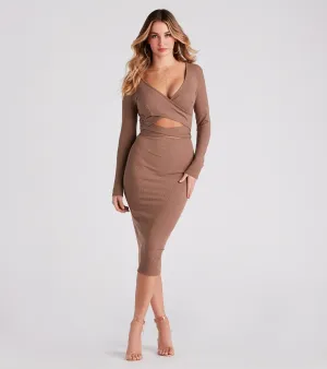 You're The One Tie-Front Midi Dress